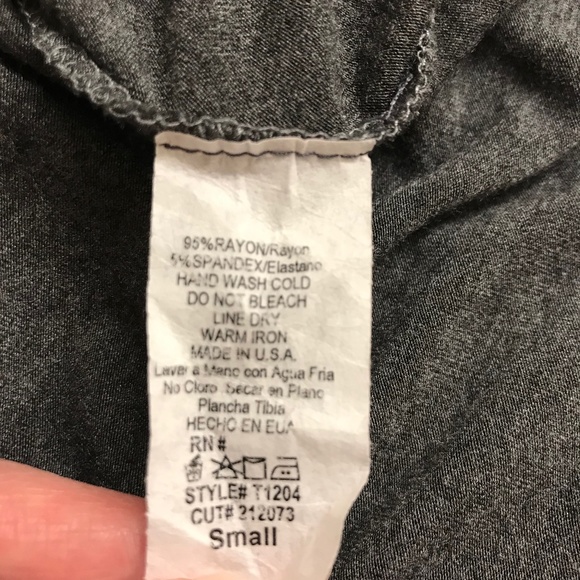 Annabelle Jersey Off The Shoulder Tulip Split Front Tunic In Charcoal Heather - Picture 7 of 9